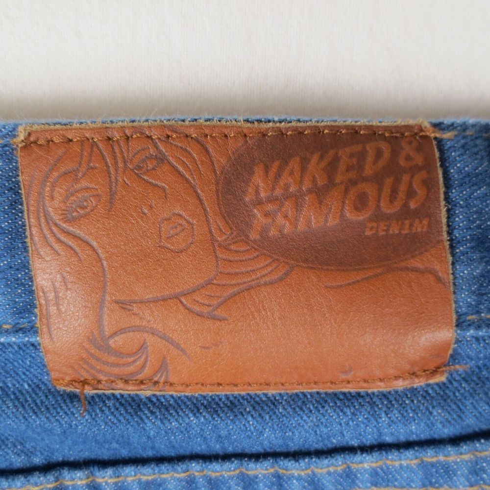 Naked & Famous Jeans Womens 25 Island Blue Stretch Selvedge Max High Rise Denim - Picture 7 of 14